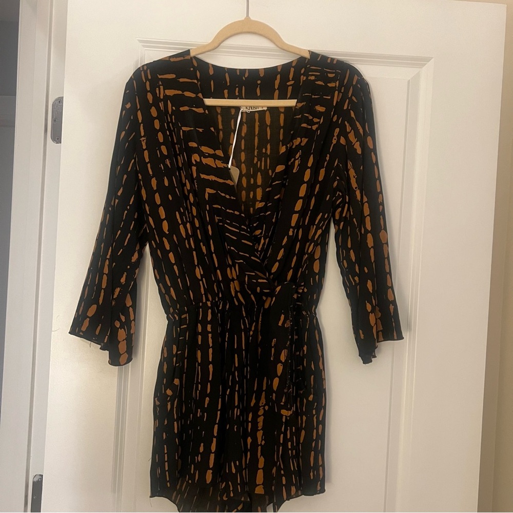 Black and Orange Patterned Dress